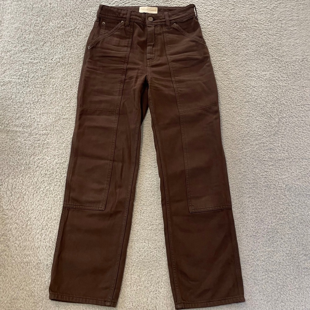 Loeffler Randall Carpenter Jeans Womens (27x27) Brown Double Knee Utility Pants